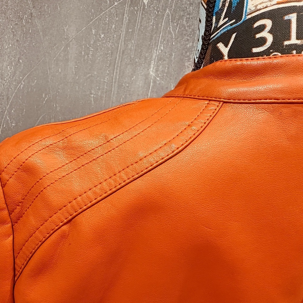 Marc New York Faux Orange Leather Moto Jacket - NWOT. - Picture 12 of 12